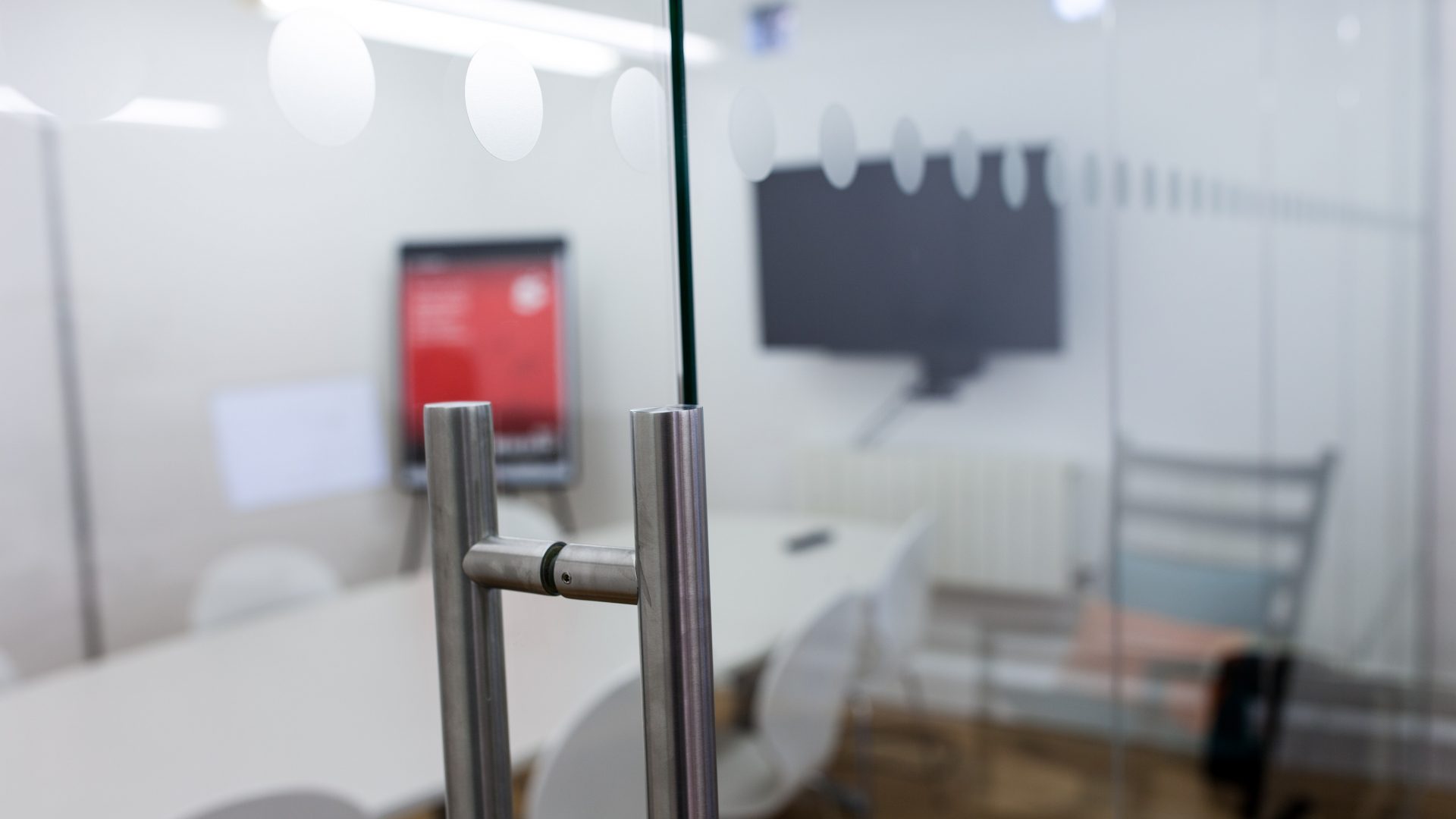 Road Communications glass door Road Communications glass door