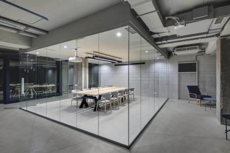 open-plan office glass partition 