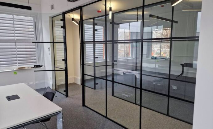 Industrial Style Black Framed Partition-Photo №51