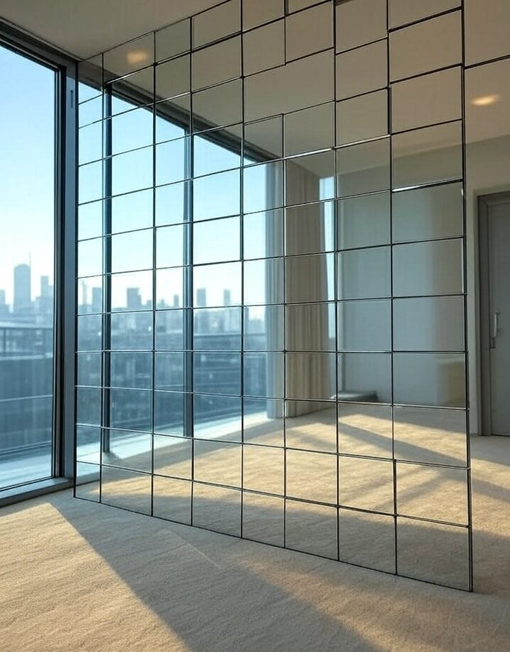 Mirror cladding wall