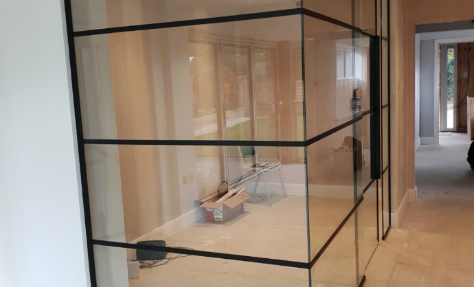 Industrial Style Black Framed Partition-Photo №22