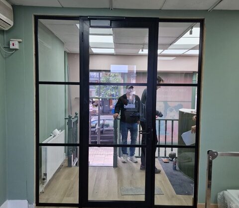 Industrial Style Black Framed Partition-Photo №66