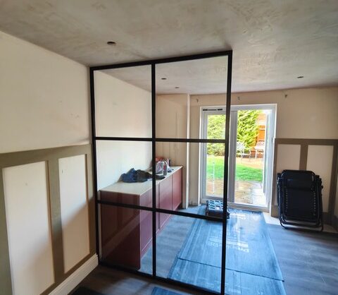 Industrial Style Black Framed Partition-Photo №65
