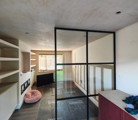 Industrial Style Black Framed Partition-Photo №64