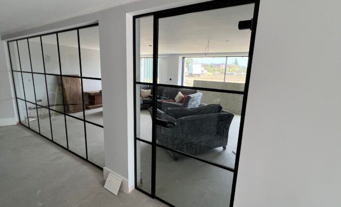 Industrial Style Black Framed Partition-Photo №61