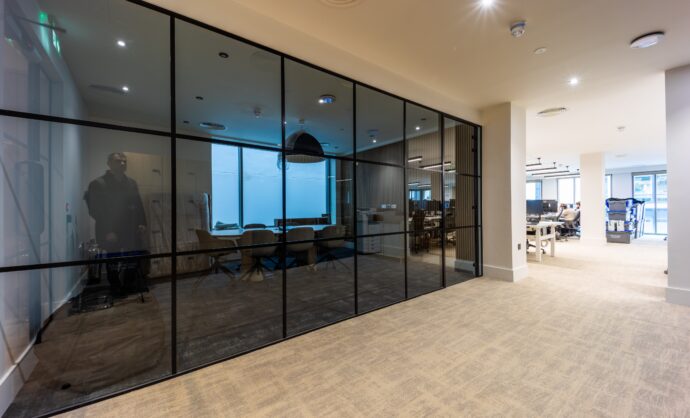 Industrial Style Black Framed Partition-Photo №23