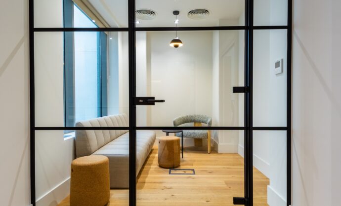 Industrial Style Black Framed Partition-Photo №85