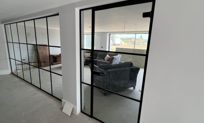 Industrial Style Black Framed Partition-Photo №78