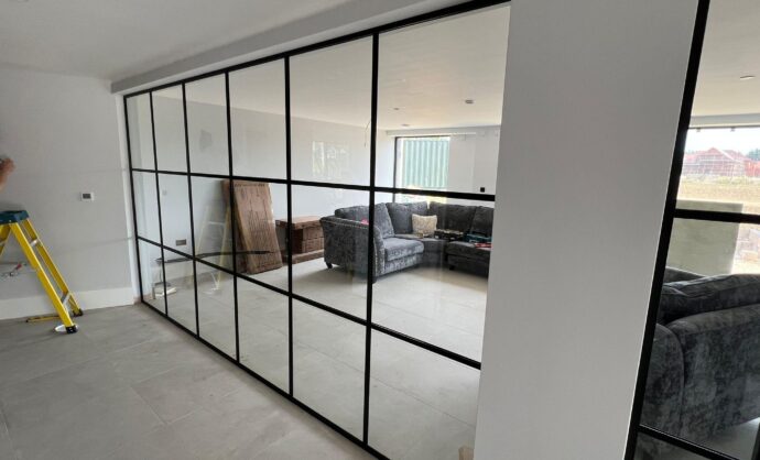 Industrial Style Black Framed Partition-Photo №79