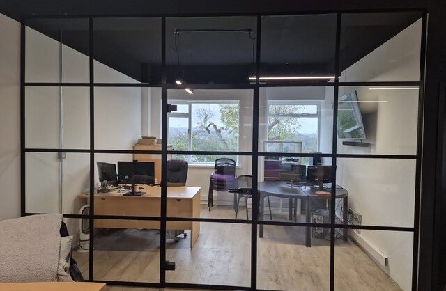 Industrial Style Black Framed Partition-Photo №75